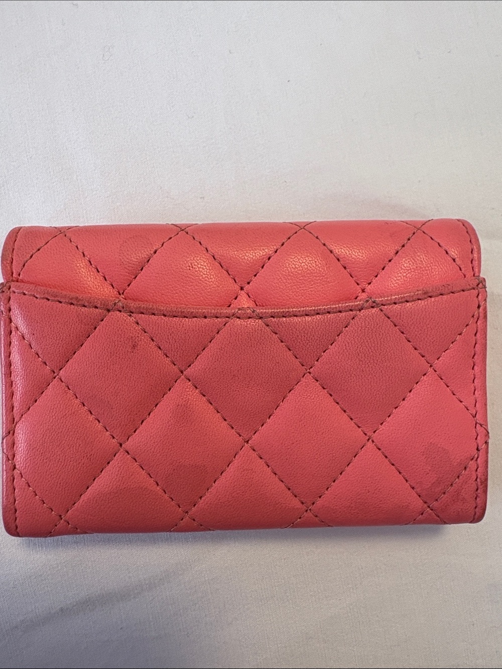 CHANEL Pink Quilted Lambskin Compact Wallet Black CC 16 Series Orig Box & Pouch - Picture 5 of 9